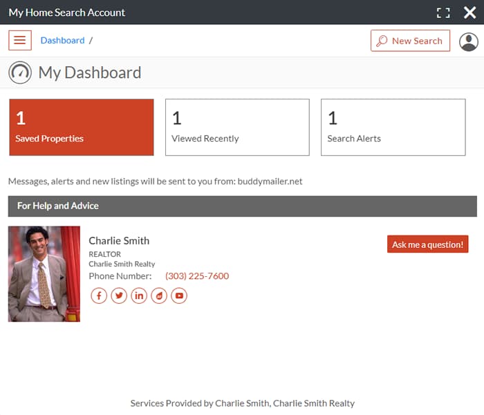 Real estate portal dashboard for your leads, clients and prospects