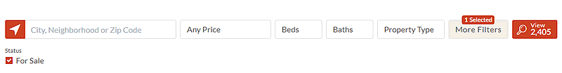 The IDX MLS search widget initial view