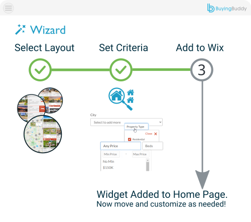 The Widget Wizard adds more real estate and lead-capture widgets to Wix pages.