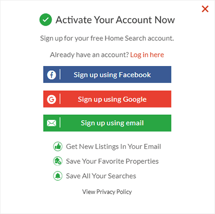 High converting registration forms with multiple signup options